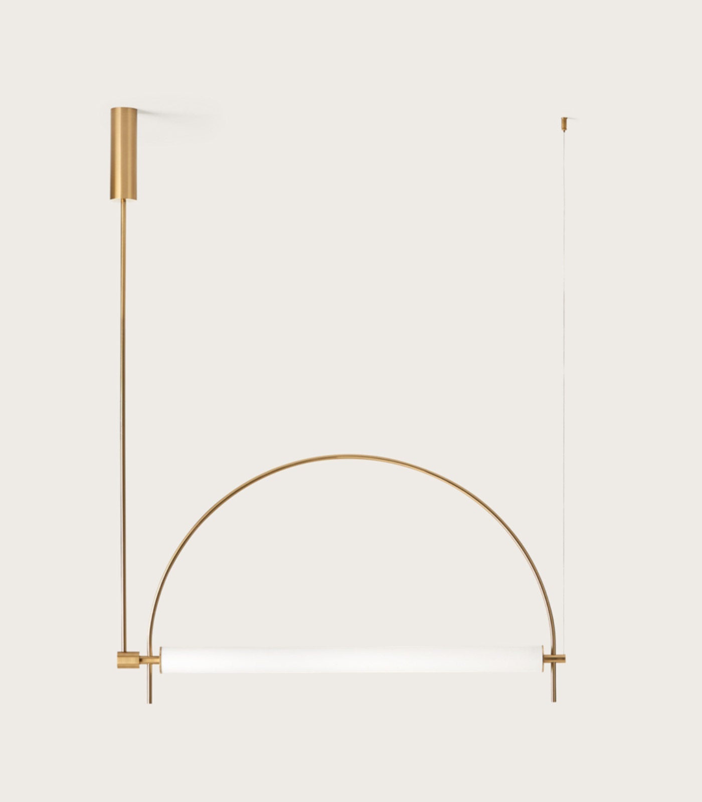 Arched Linear LED Chandelier with Dimmable Lights and Adjustable Heigh