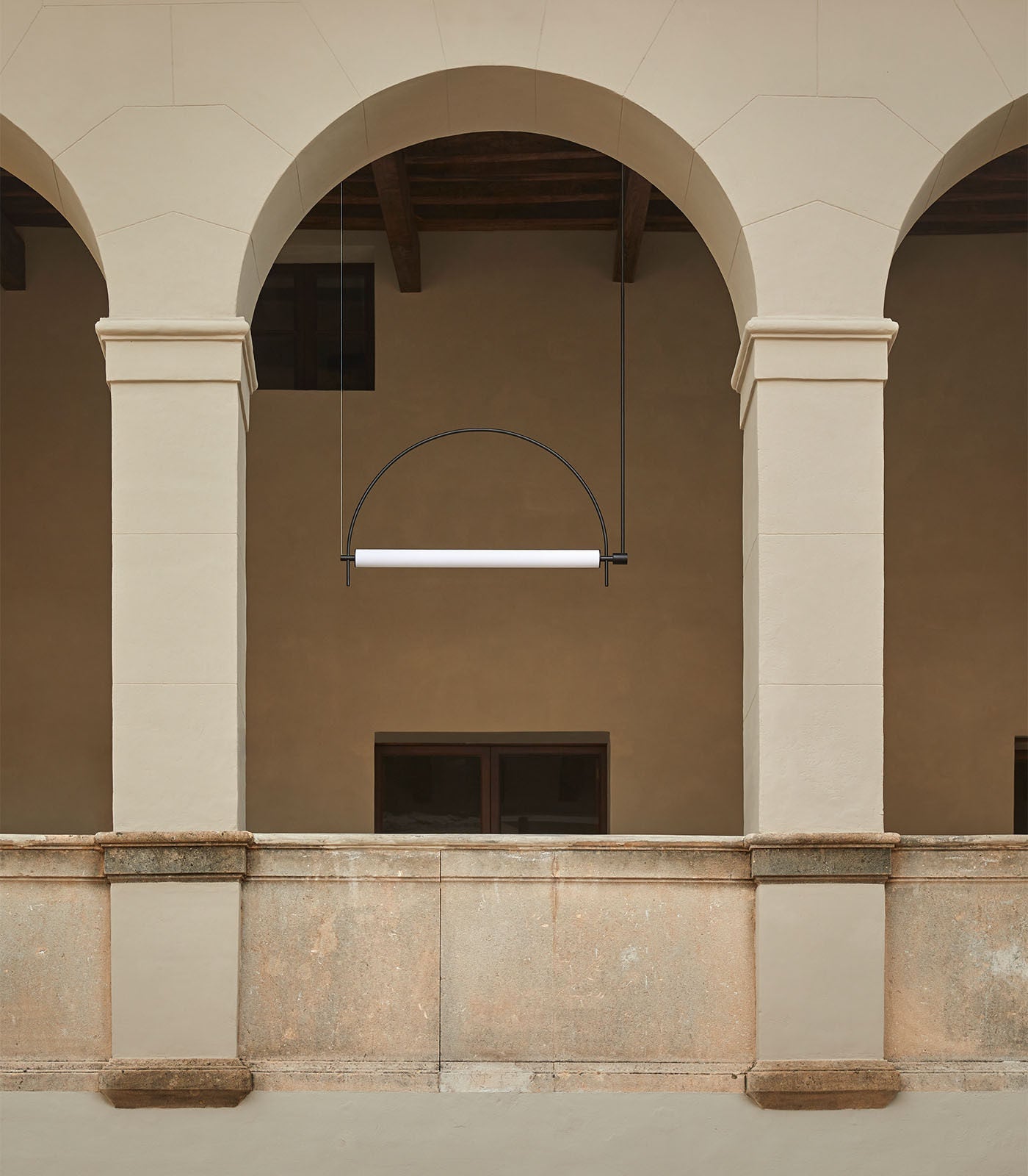 Arched Linear LED Chandelier with Dimmable Lights and Adjustable Heigh