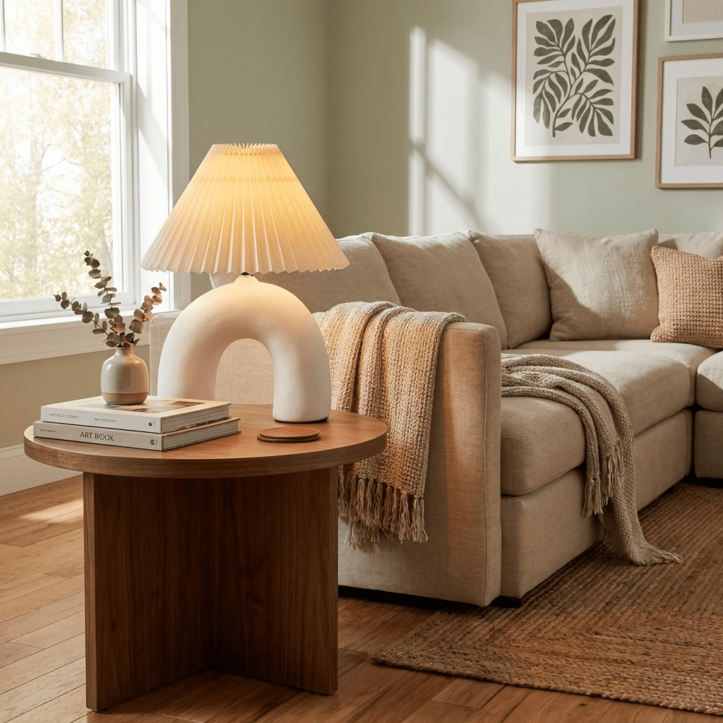 Arched Pleated Table Lamp with Adjustable Brightness and Elegant Desig