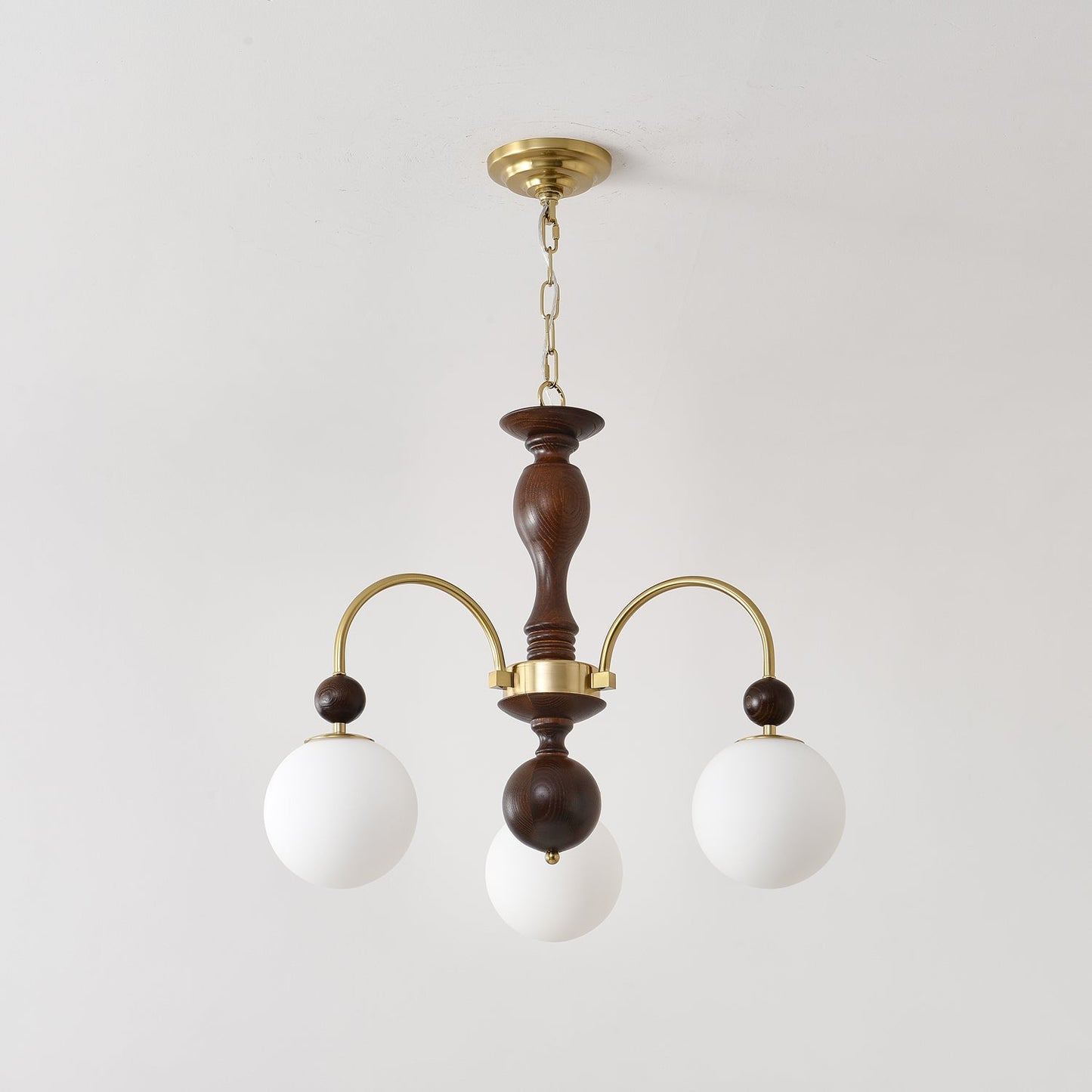 Walnut Color Archway Chandelier - Elegant Lighting & Adjustable Height