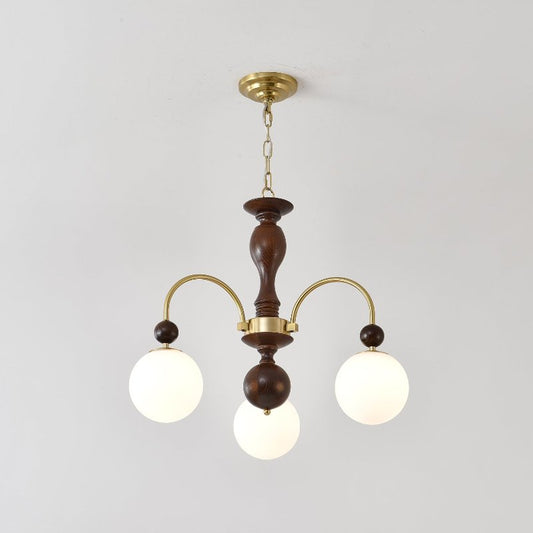 Walnut Color Archway Chandelier - Elegant Lighting & Adjustable Height
