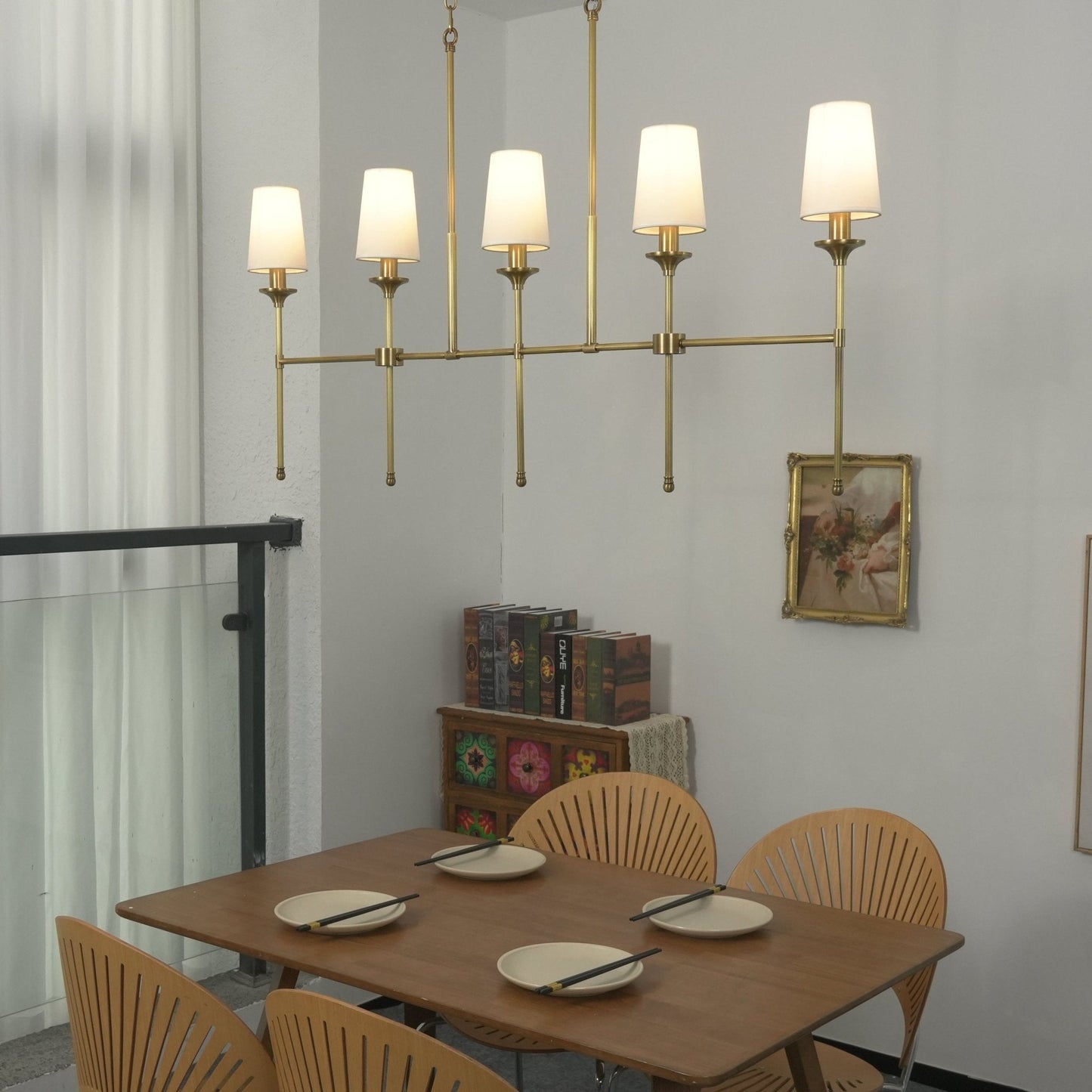 Arden Row Chandelier - Elegant Design, Adjustable Height, LED Compatib