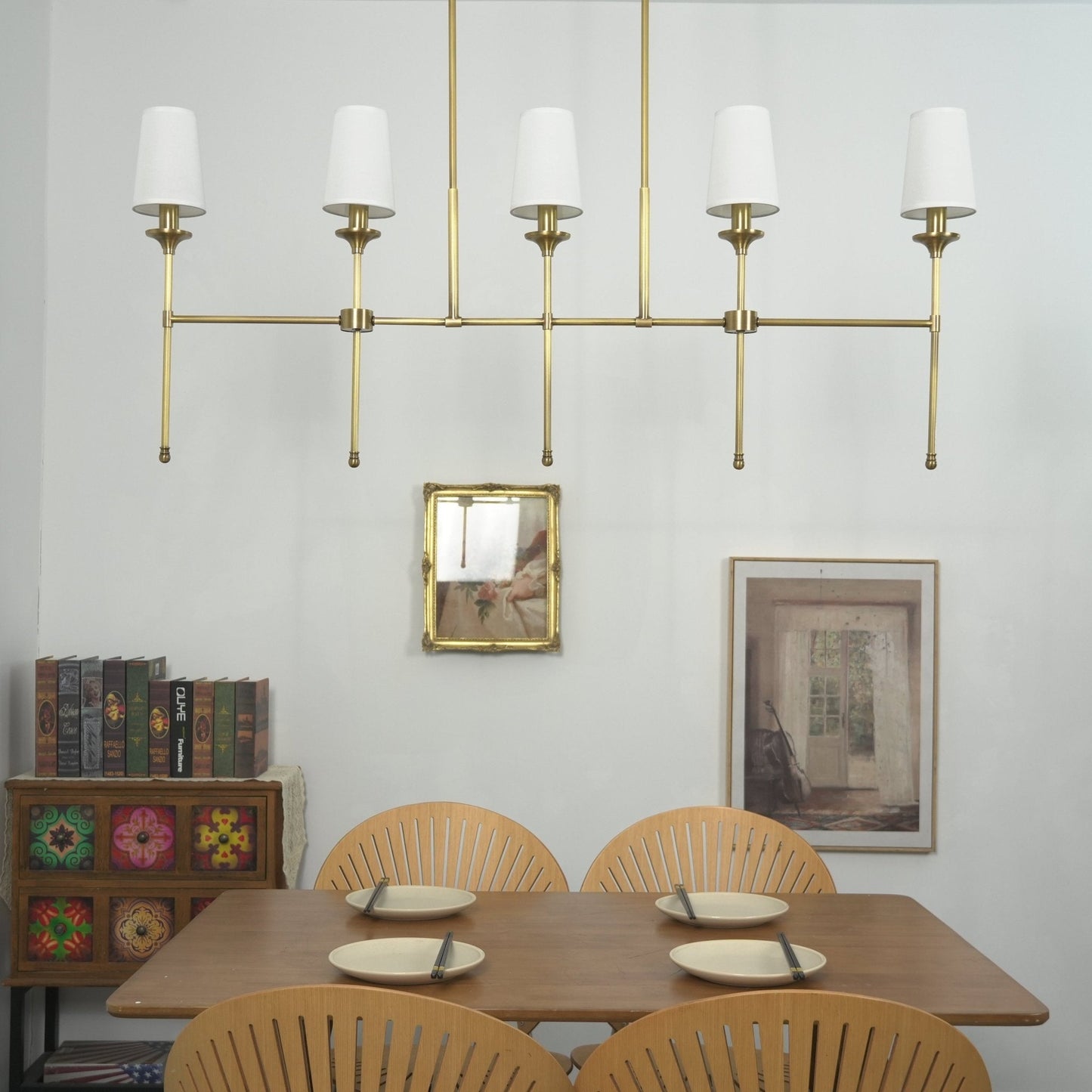 Arden Row Chandelier - Elegant Design, Adjustable Height, LED Compatib