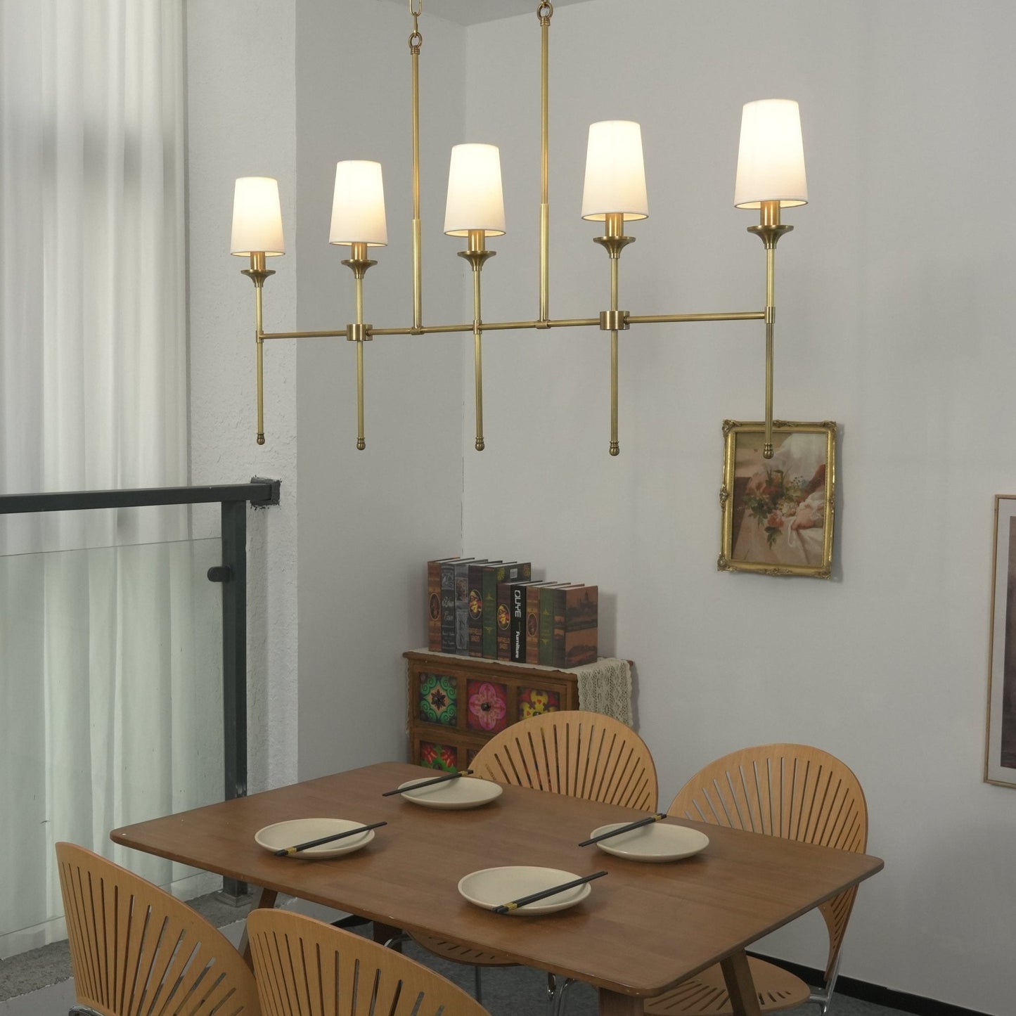 Arden Row Chandelier - Elegant Design, Adjustable Height, LED Compatib