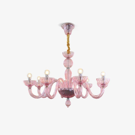 Ares Glass Chandelier - Elegant Design with Adjustable Height & LED Co