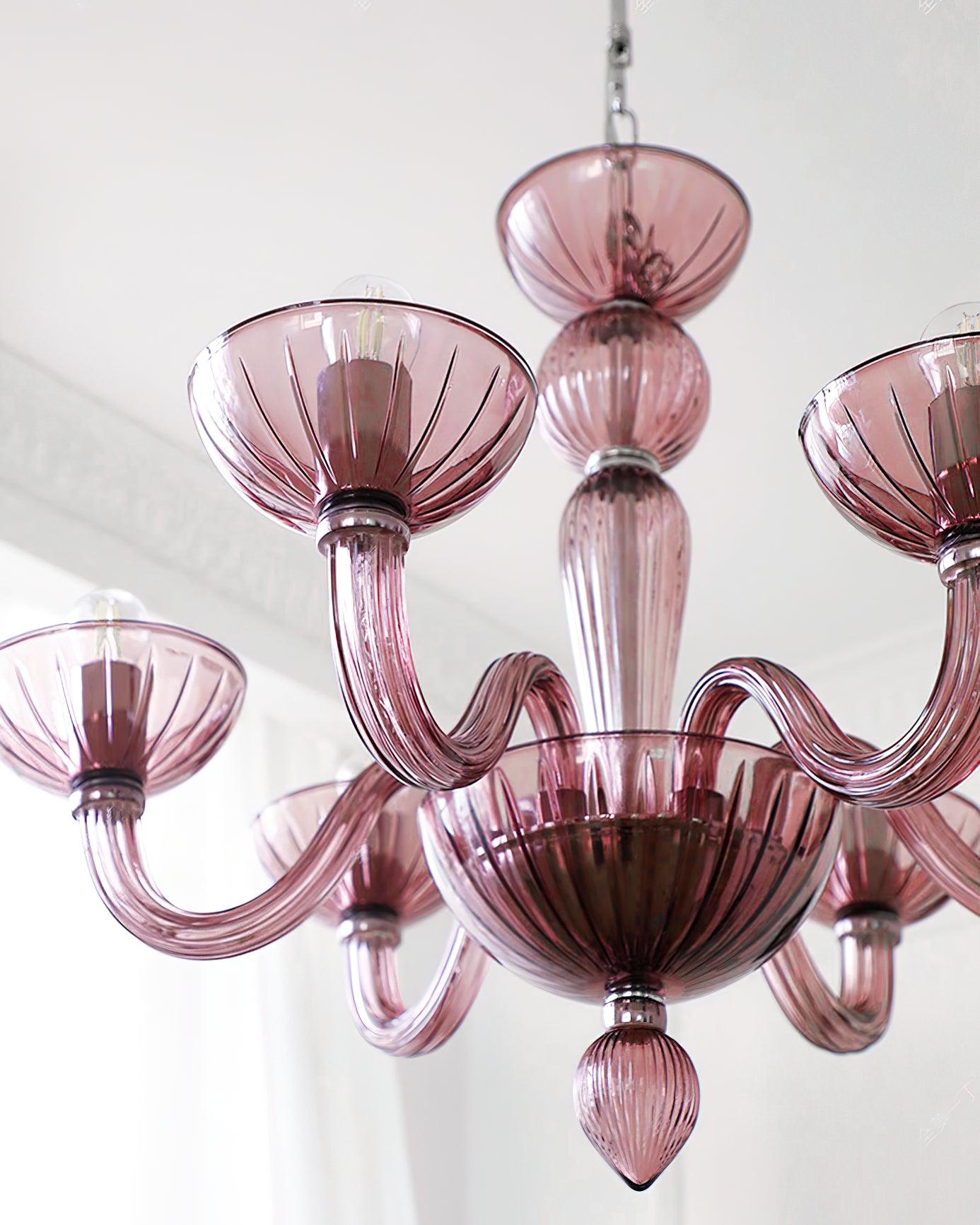 Ares Glass Chandelier - Elegant Design with Adjustable Height & LED Co