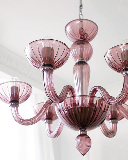 Ares Glass Chandelier - Elegant Design with Adjustable Height & LED Co