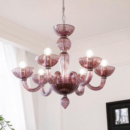 Ares Glass Chandelier - Elegant Design with Adjustable Height & LED Co