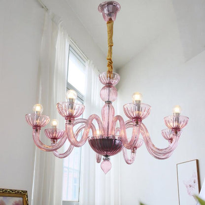 Ares Glass Chandelier - Elegant Design with Adjustable Height & LED Co