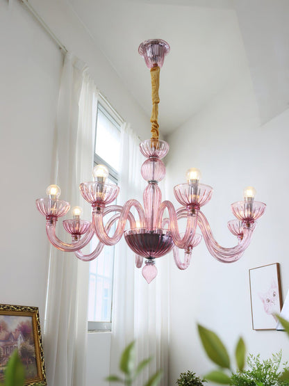 Ares Glass Chandelier - Elegant Design with Adjustable Height & LED Co