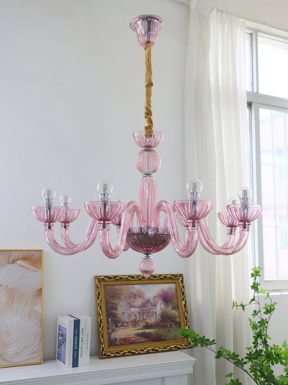 Ares Glass Chandelier - Elegant Design with Adjustable Height & LED Co