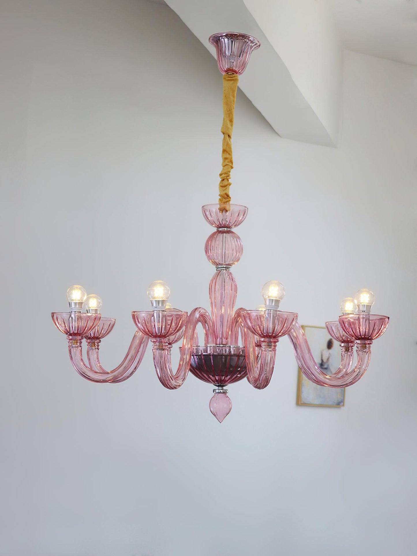 Ares Glass Chandelier - Elegant Design with Adjustable Height & LED Co