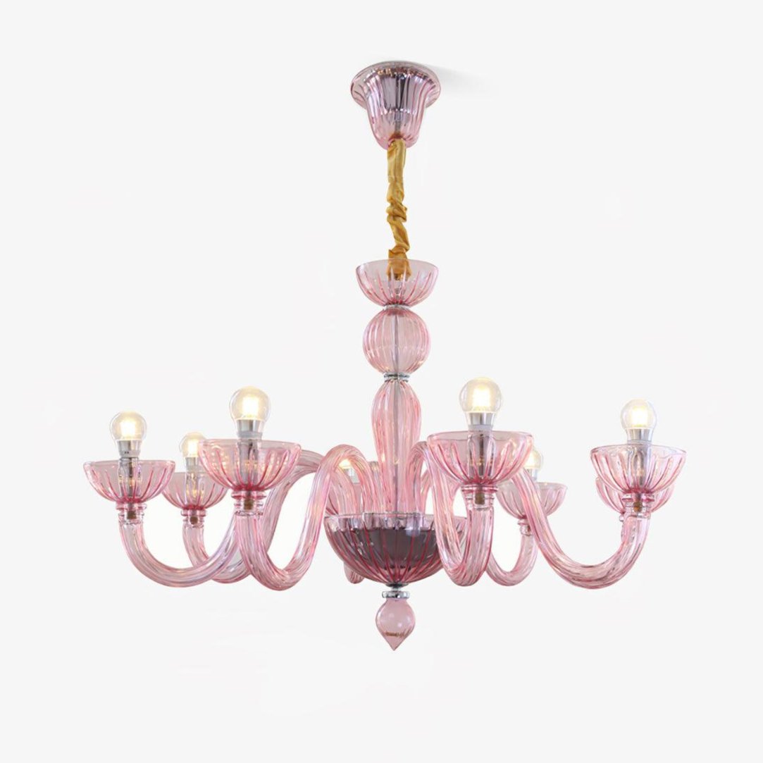 Ares Glass Chandelier - Elegant Design with Adjustable Height & LED Co