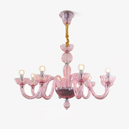 Ares Glass Chandelier - Elegant Design with Adjustable Height & LED Co