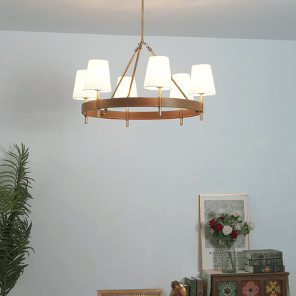 Arianna Leather Chandelier - Elegant Design with Adjustable Height & L