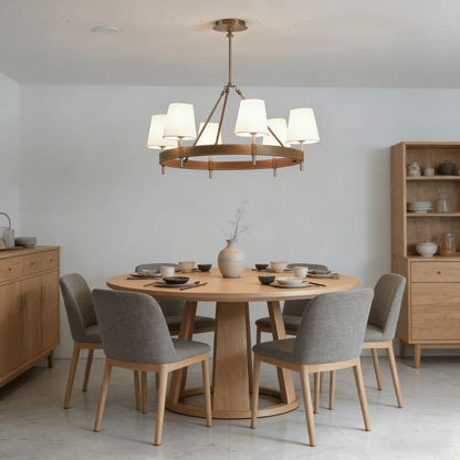 Arianna Leather Chandelier - Elegant Design with Adjustable Height & L