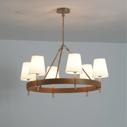 Arianna Leather Chandelier - Elegant Design with Adjustable Height & L