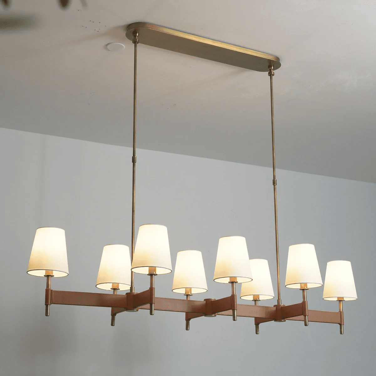 Arianna Leather Chandelier - Elegant Design with Adjustable Height & L