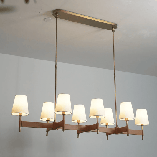 Arianna Leather Chandelier - Elegant Design with Adjustable Height & L