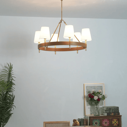 Arianna Leather Chandelier - Elegant Design with Adjustable Height & L