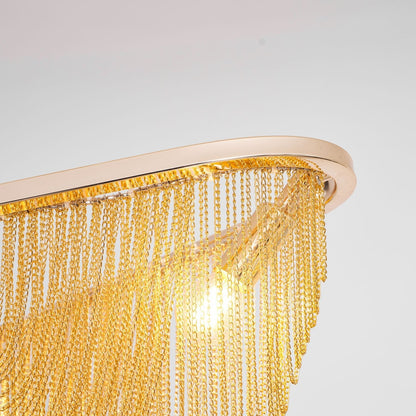 Elegant Ark Tassel Chandelier - Adjustable Height, Crystal Accents