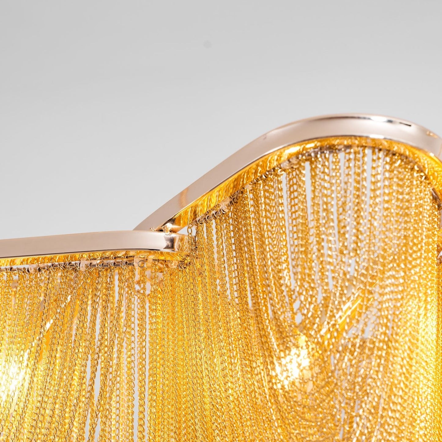 Elegant Ark Tassel Chandelier - Adjustable Height, Crystal Accents