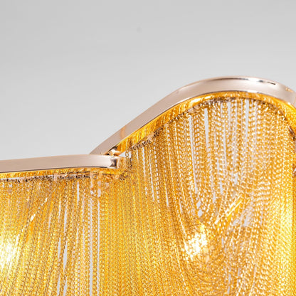 Elegant Ark Tassel Chandelier - Adjustable Height, Crystal Accents