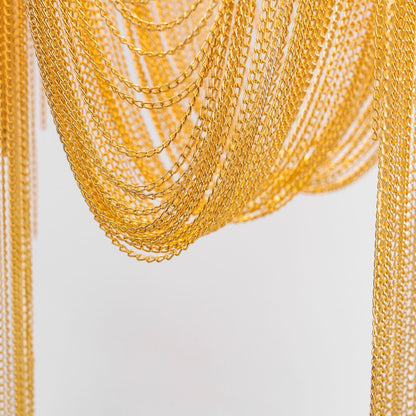 Elegant Ark Tassel Chandelier - Adjustable Height, Crystal Accents