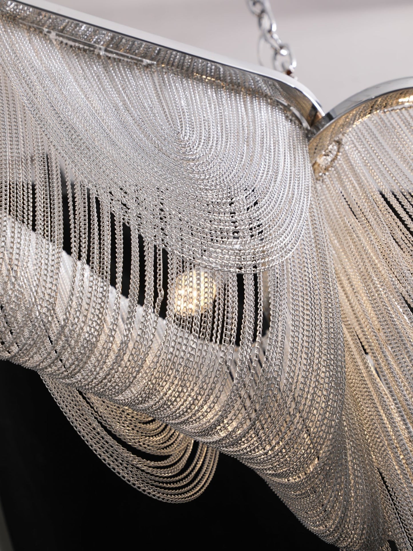 Elegant Ark Tassel Chandelier - Adjustable Height, Crystal Accents
