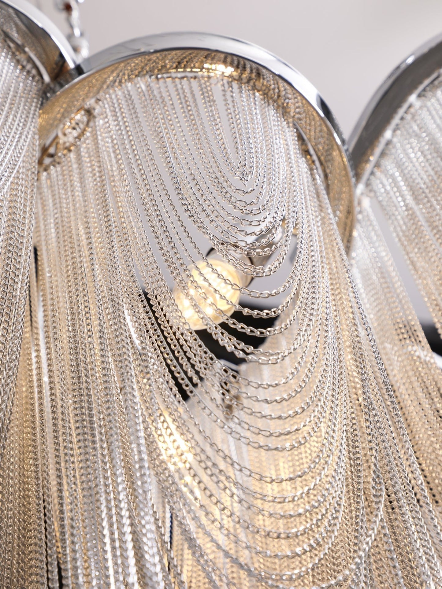 Elegant Ark Tassel Chandelier - Adjustable Height, Crystal Accents