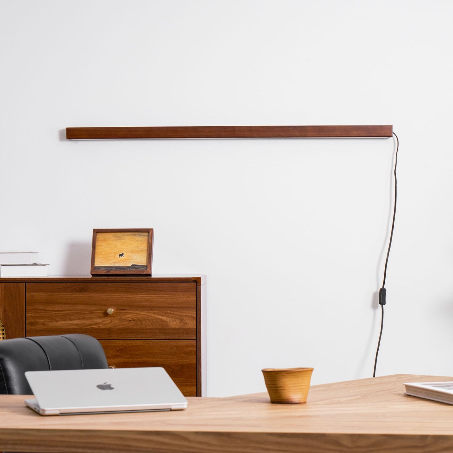 Arlo Linear Wood Plug-in Wall Light - Dimmable, Easy Installation