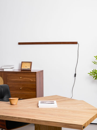 Arlo Linear Wood Plug-in Wall Light - Dimmable, Easy Installation