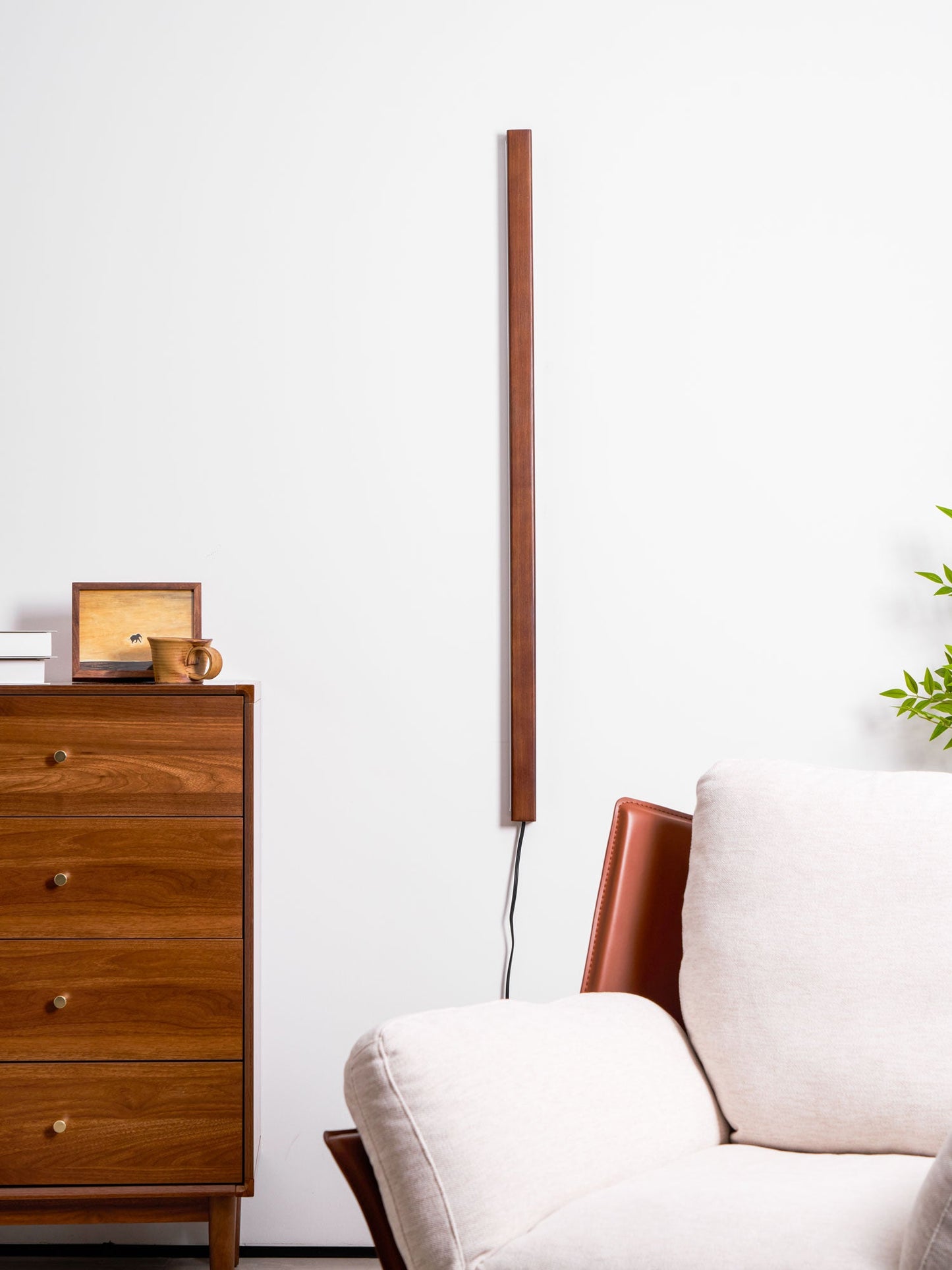Arlo Linear Wood Plug-in Wall Light - Dimmable, Easy Installation