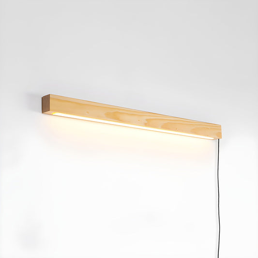Arlo Linear Wood Plug-in Wall Light - Dimmable, Easy Installation
