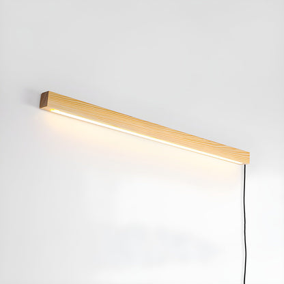 Arlo Linear Wood Plug-in Wall Light - Dimmable, Easy Installation