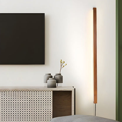 Arlo Linear Wood Plug-in Wall Light - Dimmable, Easy Installation