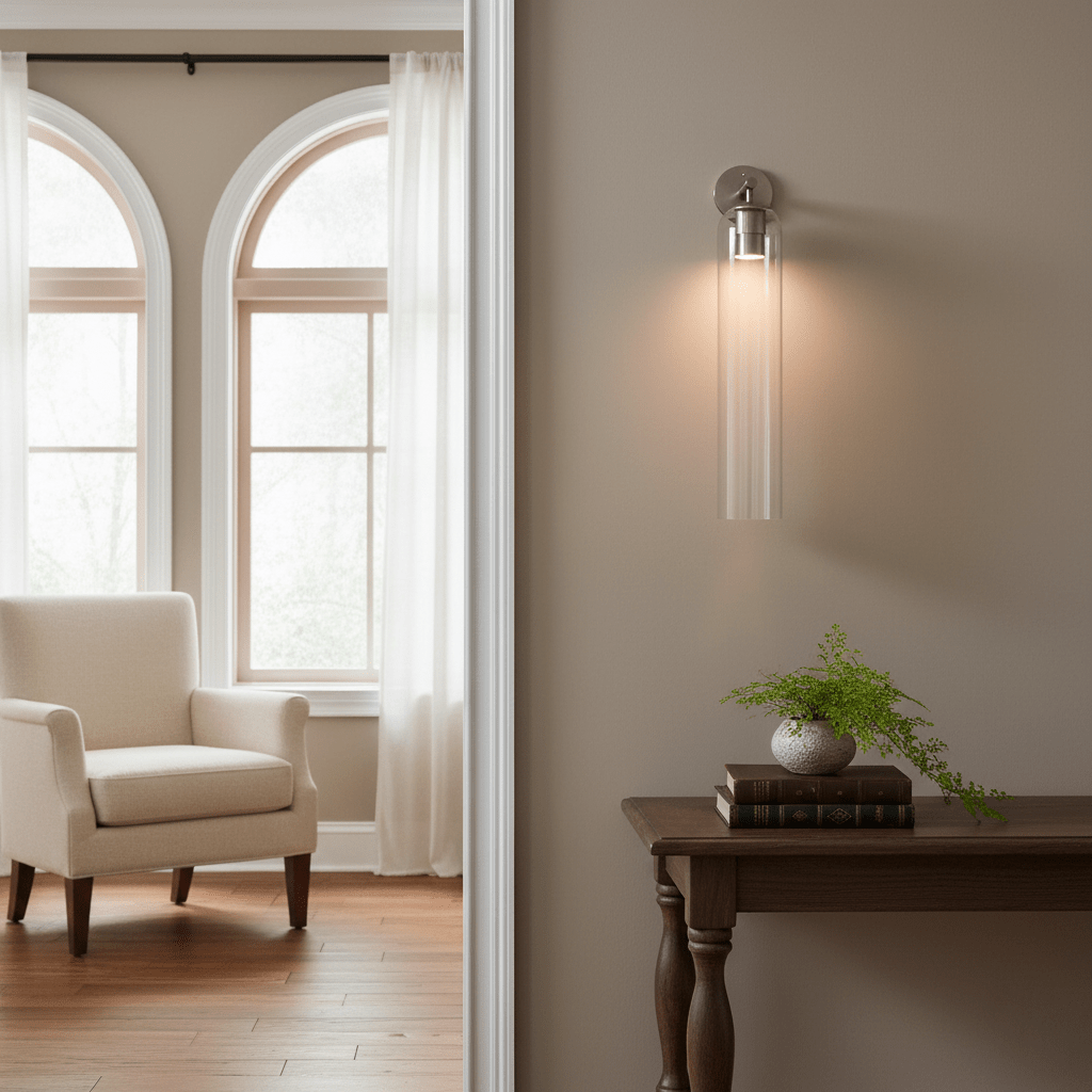 Elegant Art Glass Sconce with LED Lighting and Unique Design