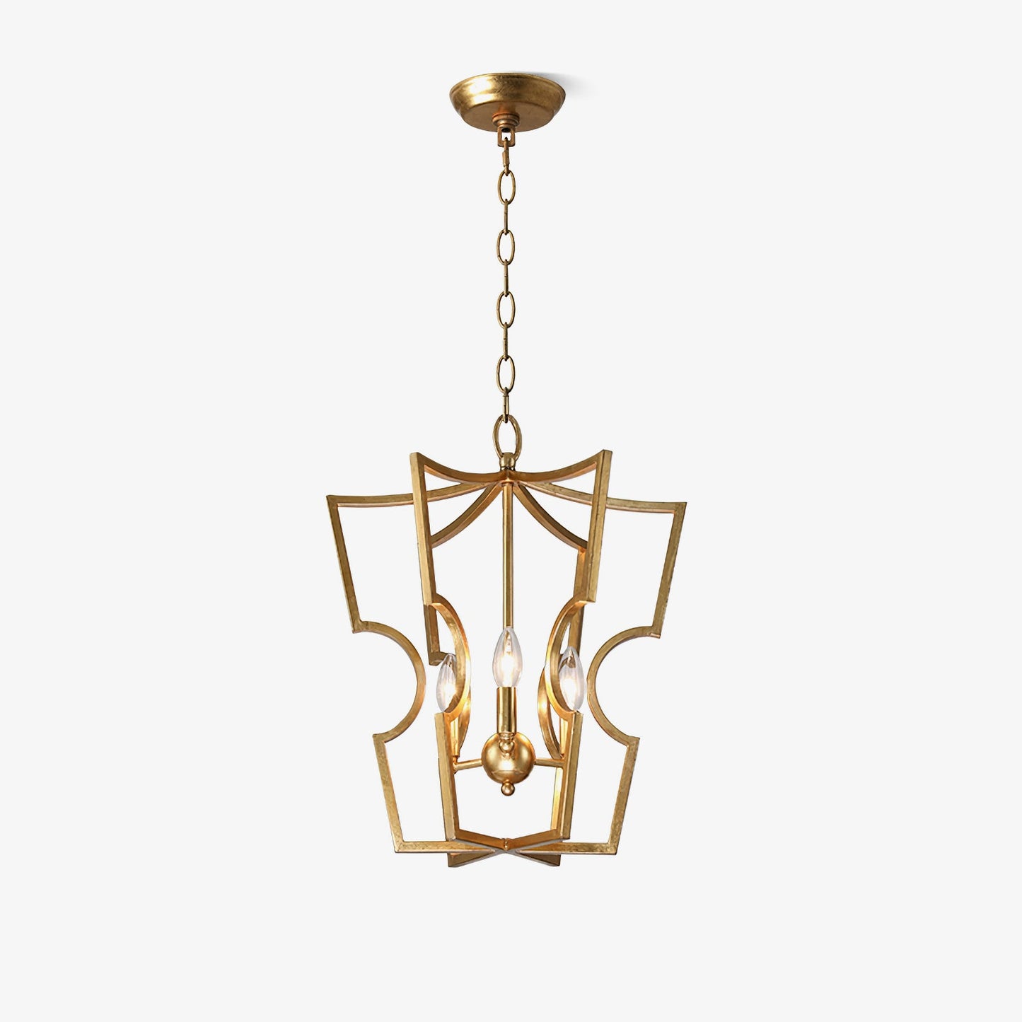 Rustic Farmhouse Lantern Chandelier with Adjustable Height & Warm Glow