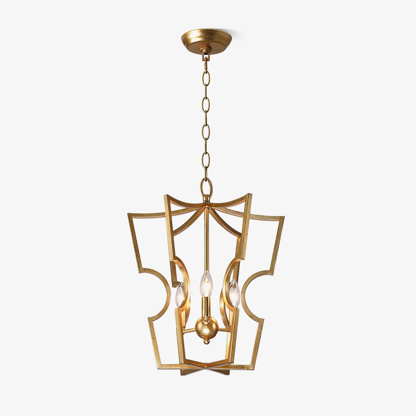 Rustic Farmhouse Lantern Chandelier with Adjustable Height & Warm Glow