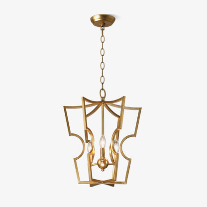 Rustic Farmhouse Lantern Chandelier with Adjustable Height & Warm Glow