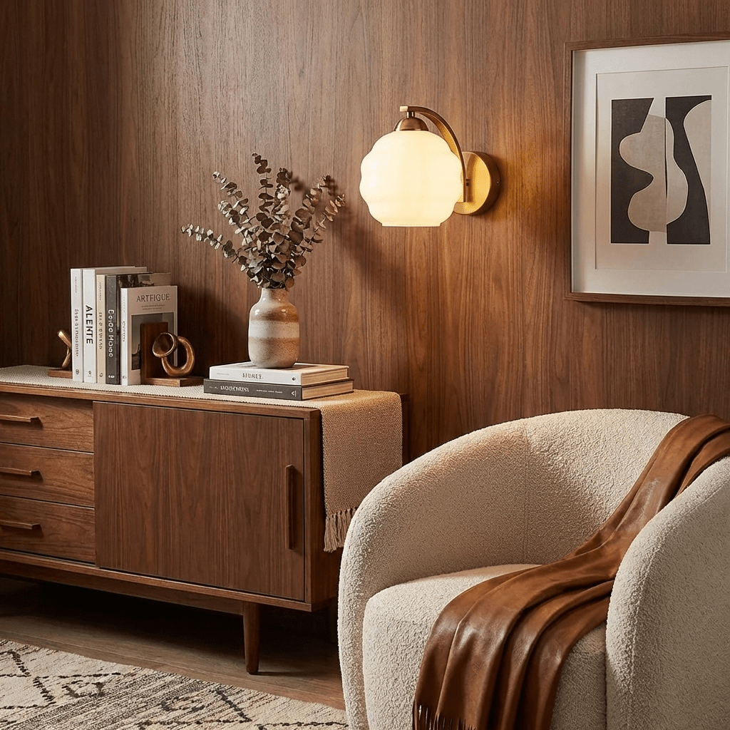 Art Deco Vintage Wall Lamp with Adjustable Brightness and Elegant Desi