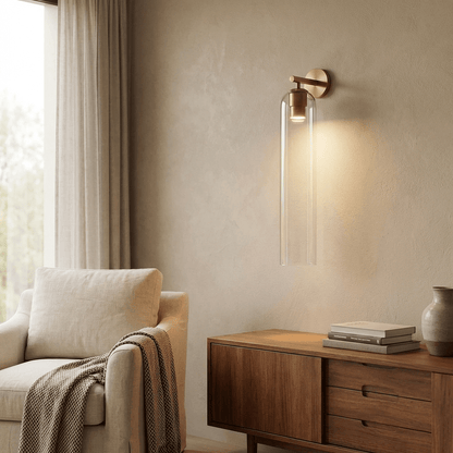 Elegant Art Glass Sconce with LED Lighting and Unique Design