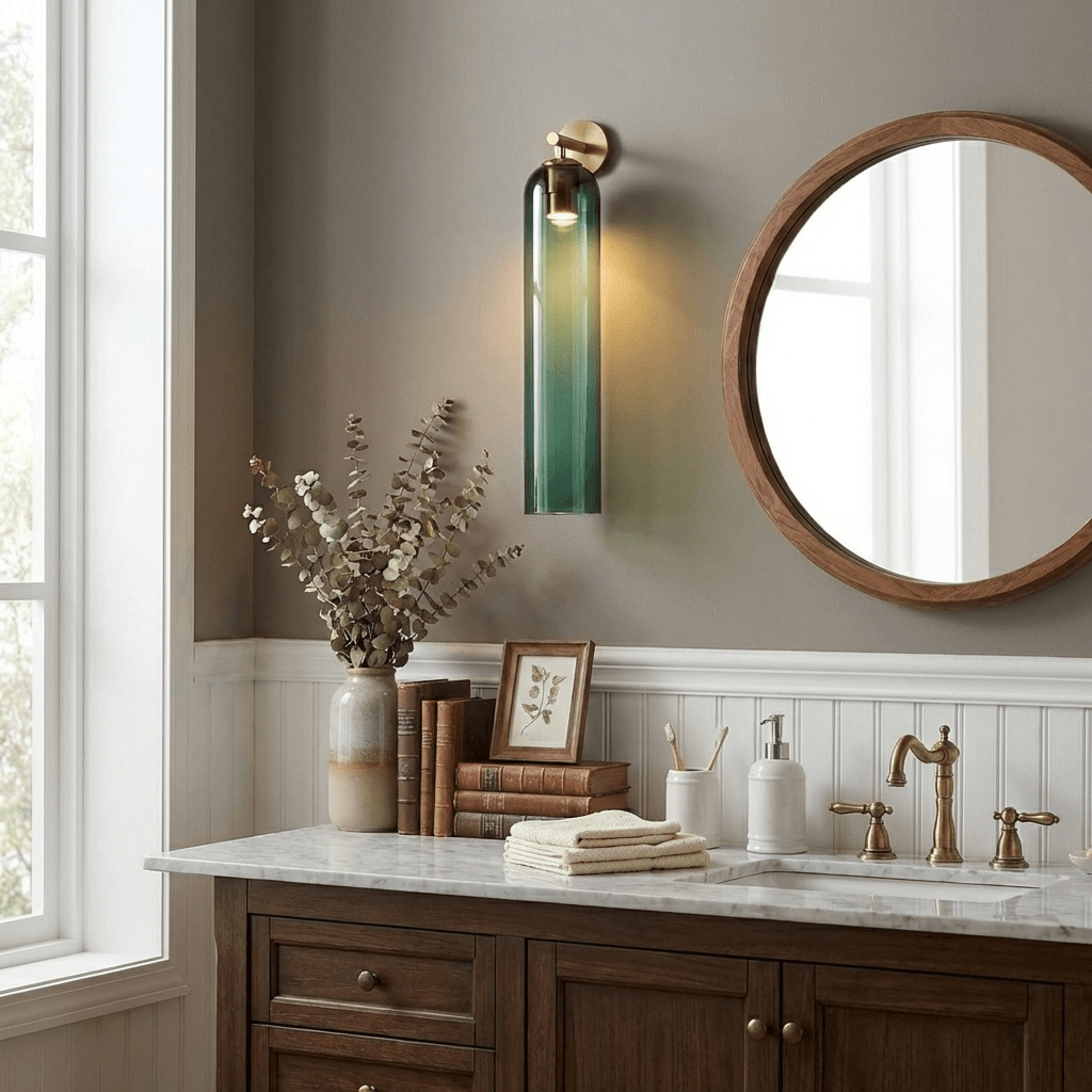 Elegant Art Glass Sconce with LED Lighting and Unique Design