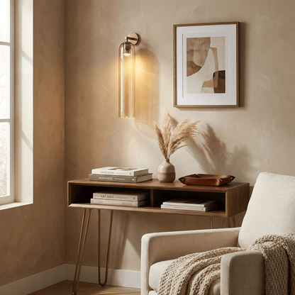 Elegant Art Glass Sconce with LED Lighting and Unique Design