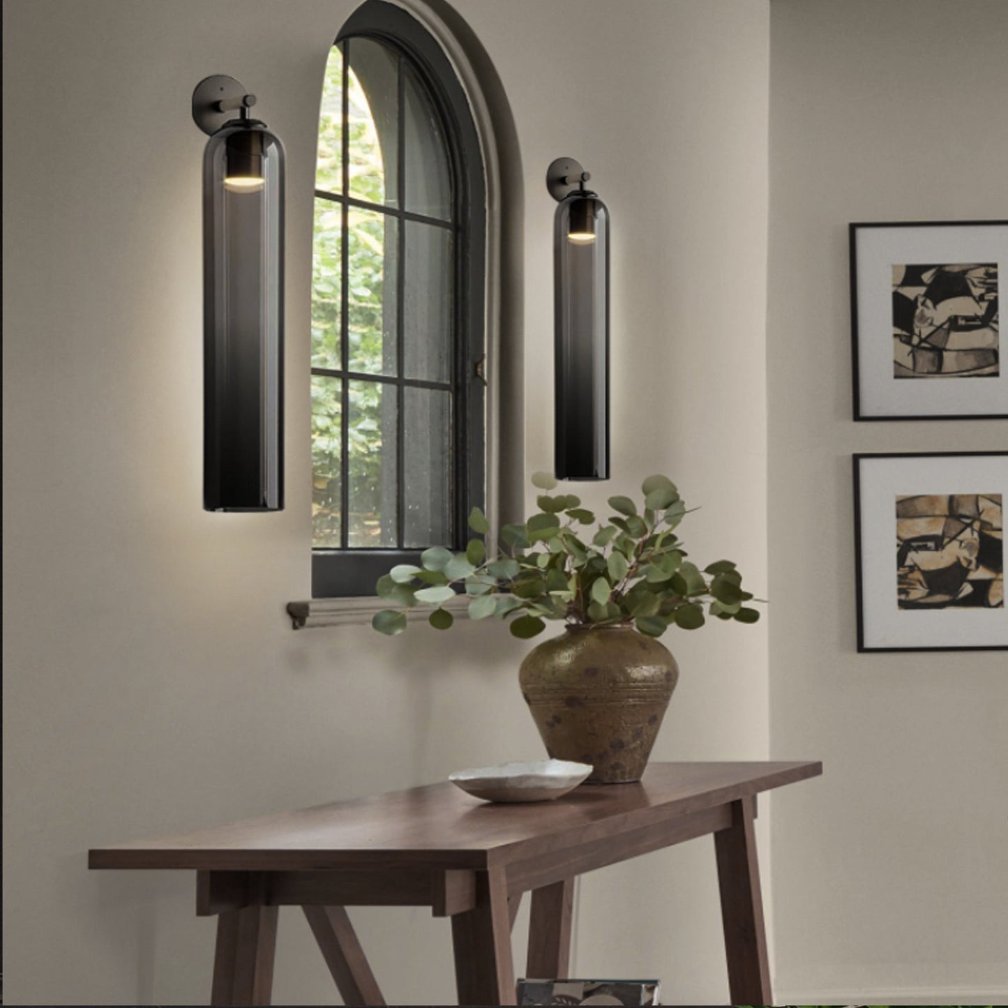 Elegant Art Glass Sconce with LED Lighting and Unique Design
