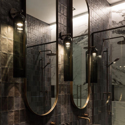 Elegant Art Glass Sconce with LED Lighting and Unique Design