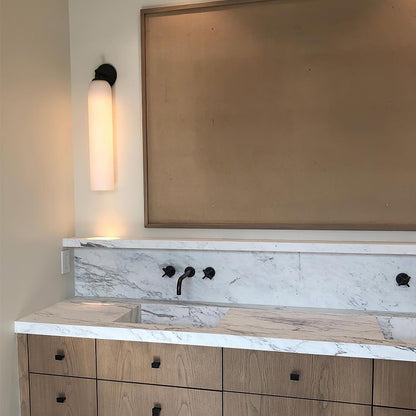 Elegant Art Glass Sconce with LED Lighting and Unique Design
