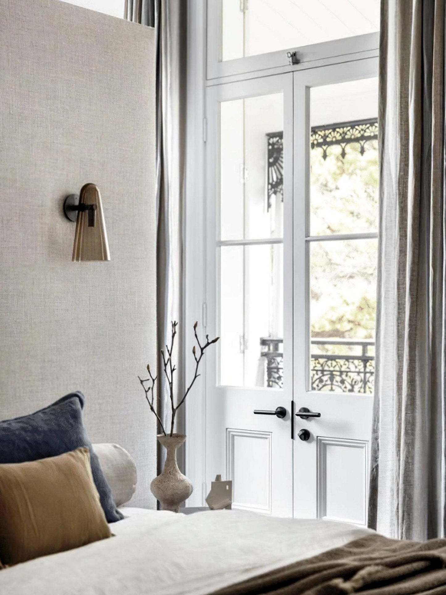 Elegant Conical Glass Wall Lamp - Soft Ambient Lighting & Energy Effic