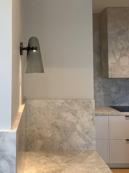 Elegant Conical Glass Wall Lamp - Soft Ambient Lighting & Energy Effic