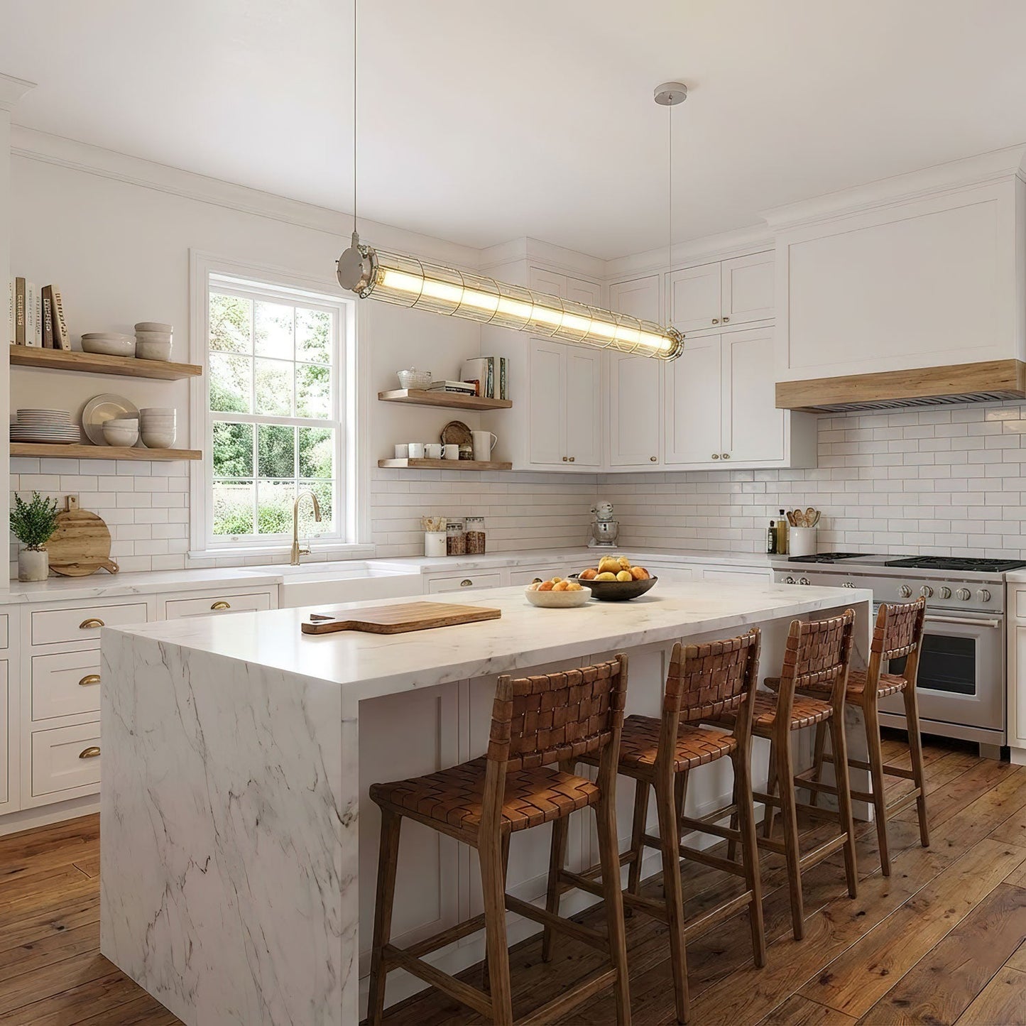 Artisan Glass Linearity Chandelier - Elegant Design with Dimmable LED